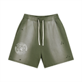 Born With Greatness Heavyweight Distressed Shorts